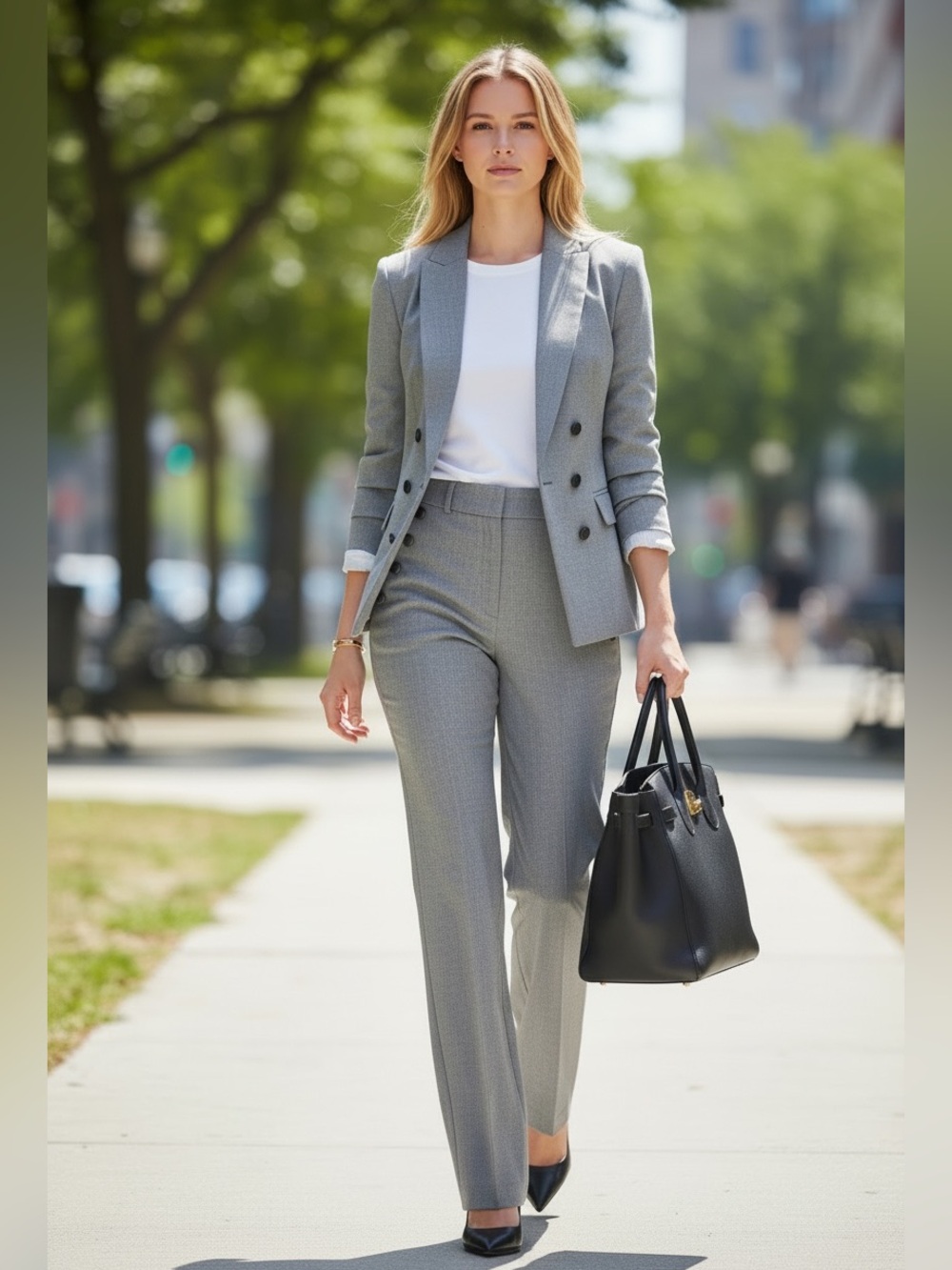 WHBM $350 Gray Women's 8/10 Tailored PantSuit Set Blazer Jacket
